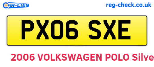 PX06SXE are the vehicle registration plates.
