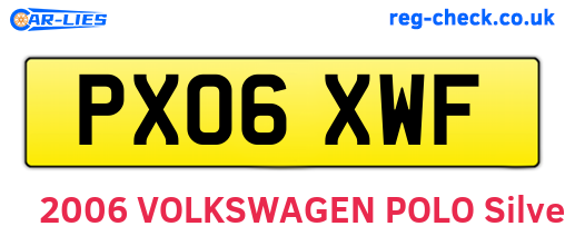PX06XWF are the vehicle registration plates.
