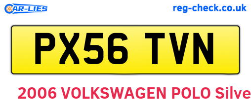 PX56TVN are the vehicle registration plates.