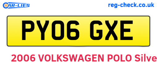 PY06GXE are the vehicle registration plates.