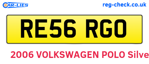 RE56RGO are the vehicle registration plates.