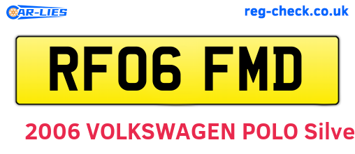 RF06FMD are the vehicle registration plates.