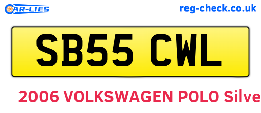 SB55CWL are the vehicle registration plates.