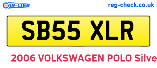SB55XLR are the vehicle registration plates.