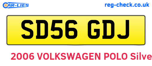 SD56GDJ are the vehicle registration plates.