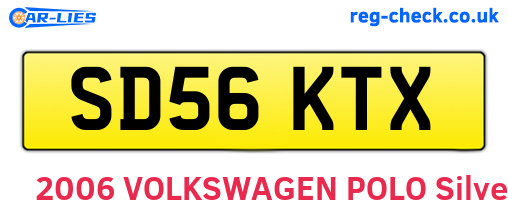 SD56KTX are the vehicle registration plates.