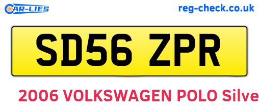SD56ZPR are the vehicle registration plates.