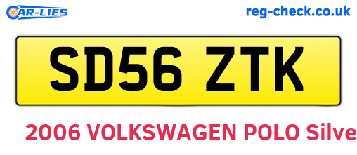 SD56ZTK are the vehicle registration plates.