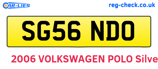 SG56NDO are the vehicle registration plates.