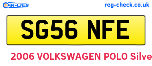 SG56NFE are the vehicle registration plates.