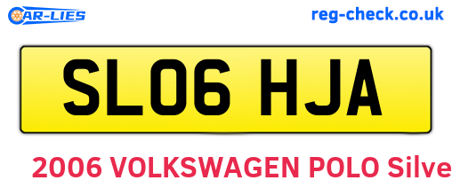 SL06HJA are the vehicle registration plates.