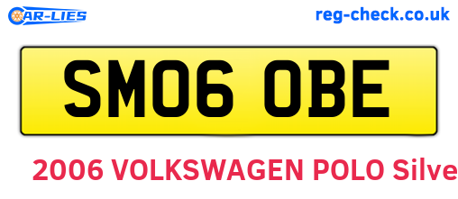 SM06OBE are the vehicle registration plates.