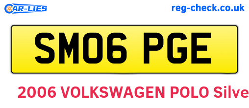 SM06PGE are the vehicle registration plates.