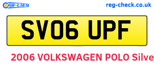 SV06UPF are the vehicle registration plates.