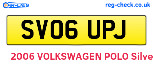 SV06UPJ are the vehicle registration plates.