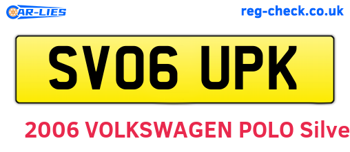 SV06UPK are the vehicle registration plates.