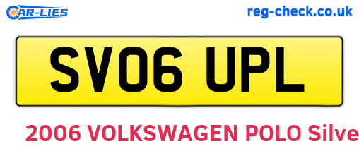 SV06UPL are the vehicle registration plates.