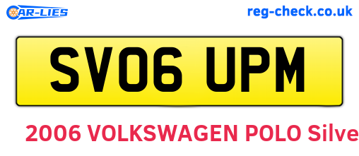 SV06UPM are the vehicle registration plates.