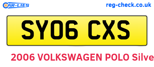 SY06CXS are the vehicle registration plates.