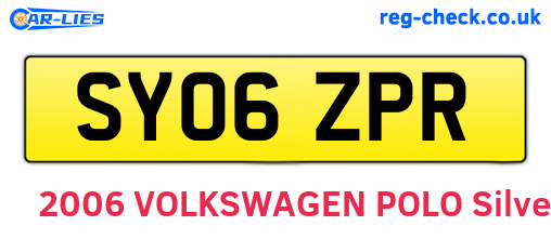 SY06ZPR are the vehicle registration plates.