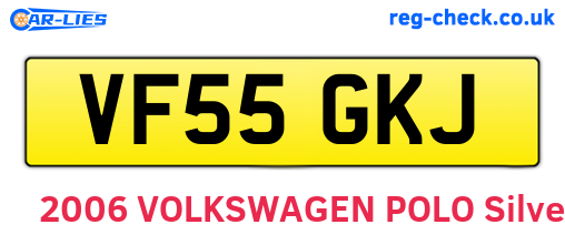 VF55GKJ are the vehicle registration plates.