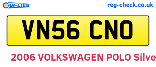 VN56CNO are the vehicle registration plates.