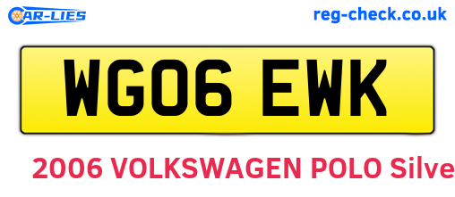 WG06EWK are the vehicle registration plates.