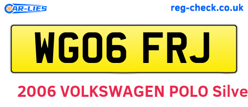 WG06FRJ are the vehicle registration plates.