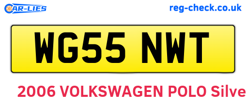 WG55NWT are the vehicle registration plates.