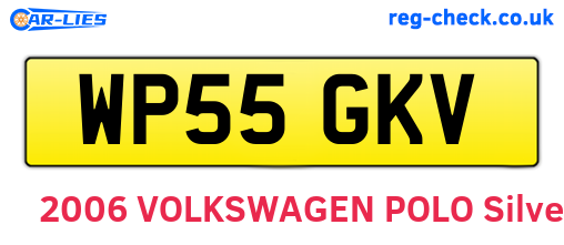 WP55GKV are the vehicle registration plates.