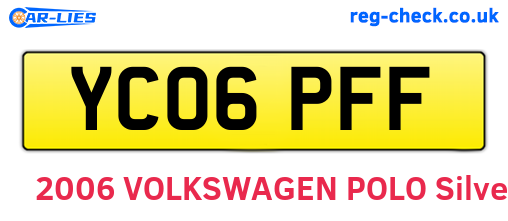 YC06PFF are the vehicle registration plates.