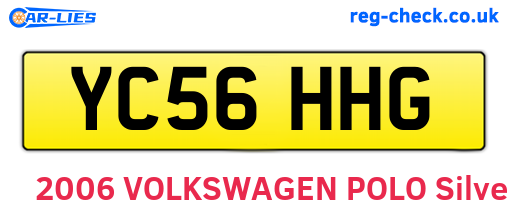 YC56HHG are the vehicle registration plates.