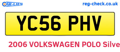 YC56PHV are the vehicle registration plates.