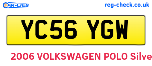 YC56YGW are the vehicle registration plates.