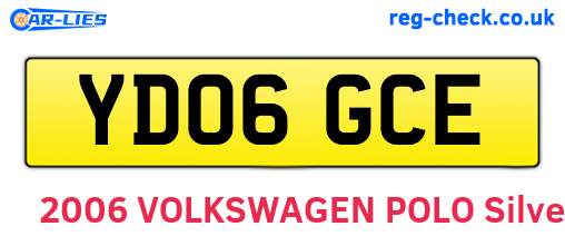 YD06GCE are the vehicle registration plates.