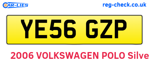 YE56GZP are the vehicle registration plates.