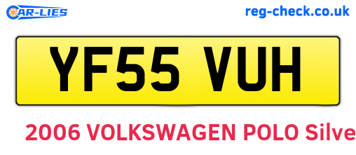 YF55VUH are the vehicle registration plates.