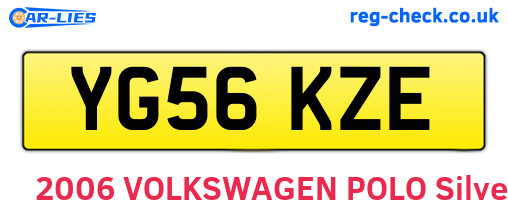 YG56KZE are the vehicle registration plates.