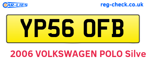 YP56OFB are the vehicle registration plates.