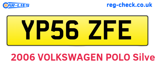 YP56ZFE are the vehicle registration plates.