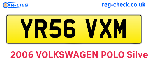 YR56VXM are the vehicle registration plates.