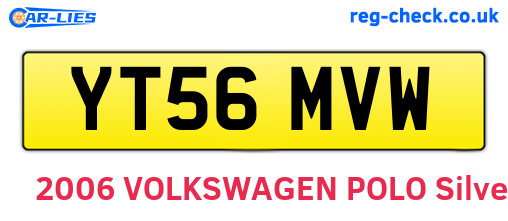 YT56MVW are the vehicle registration plates.