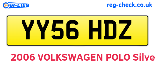 YY56HDZ are the vehicle registration plates.