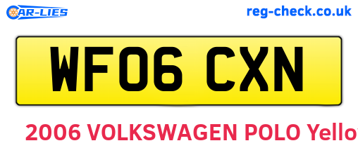 WF06CXN are the vehicle registration plates.
