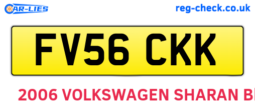 FV56CKK are the vehicle registration plates.