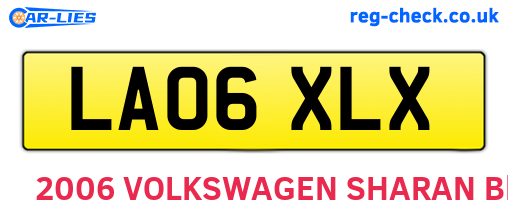 LA06XLX are the vehicle registration plates.