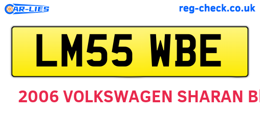 LM55WBE are the vehicle registration plates.