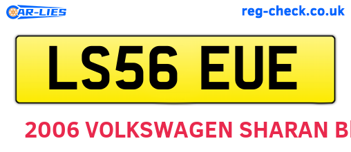 LS56EUE are the vehicle registration plates.