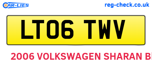 LT06TWV are the vehicle registration plates.