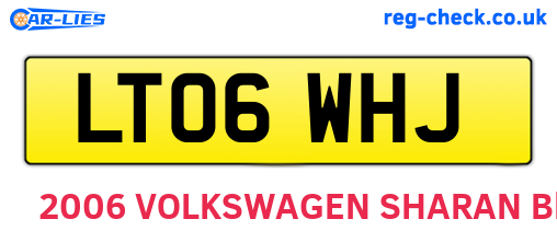 LT06WHJ are the vehicle registration plates.